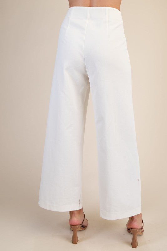 High Waist Wide Leg Pant - Ivory