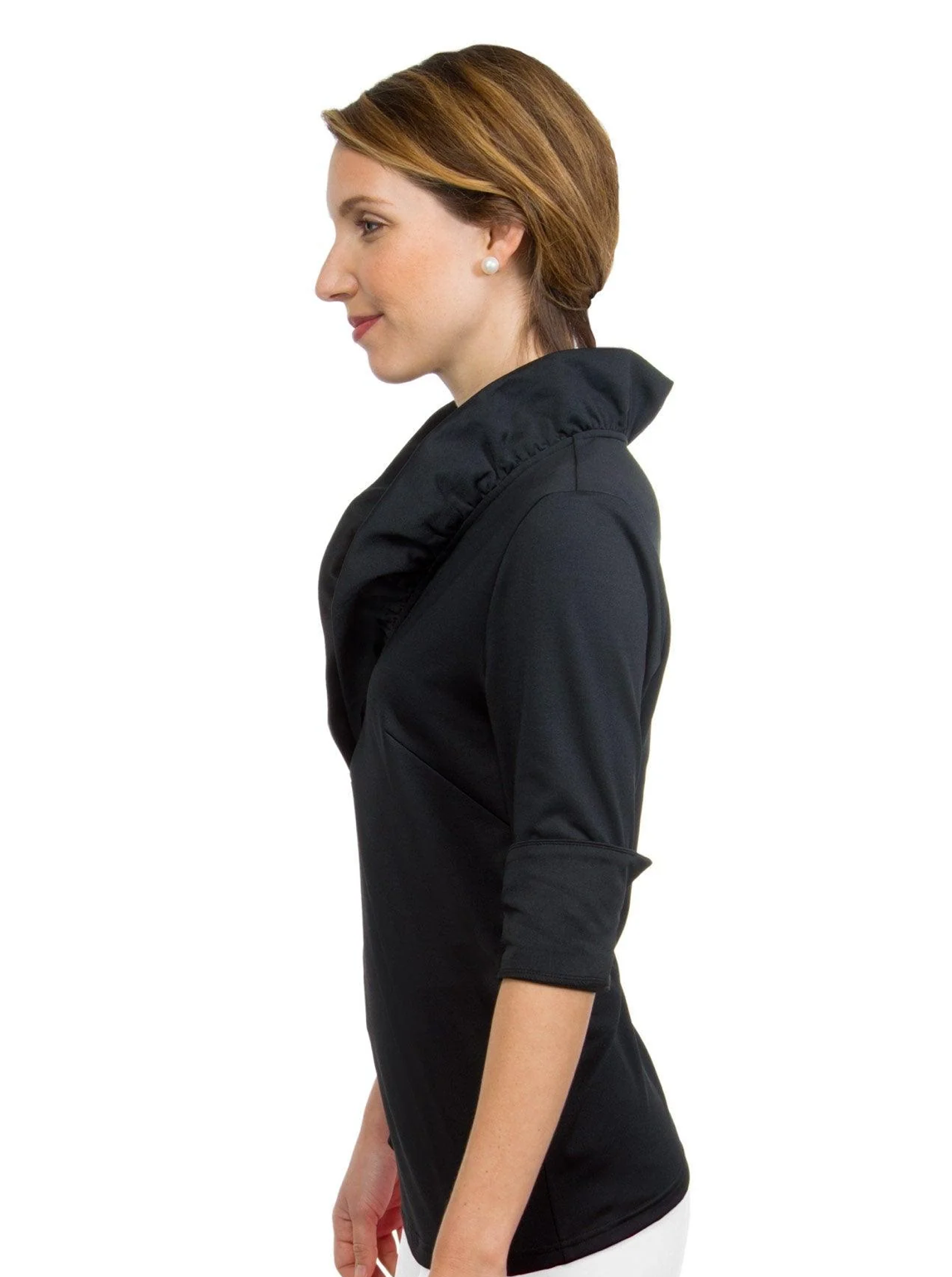 Jersey Ruffleneck in Black