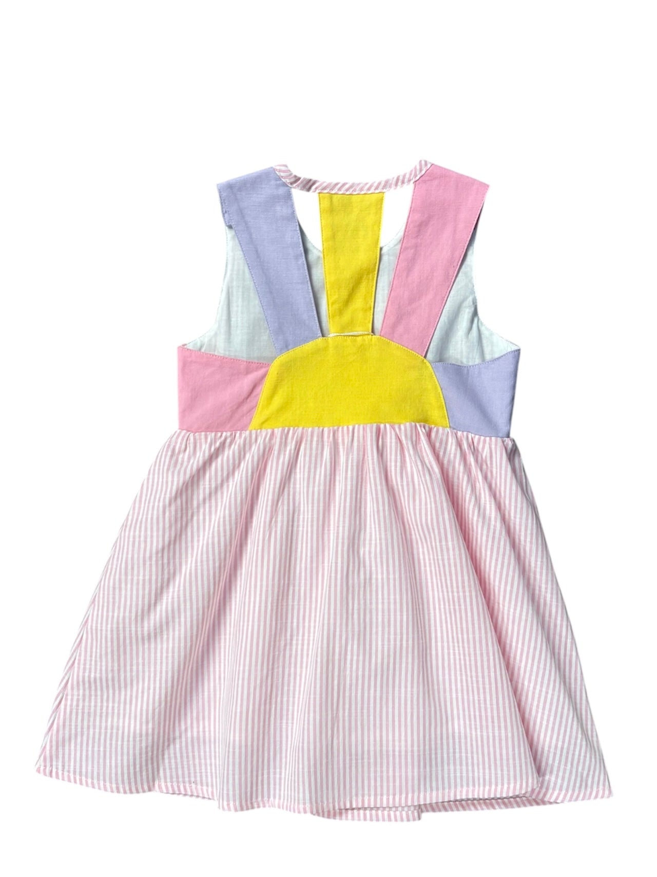 Sunny Pink Stripe Color Block Dress