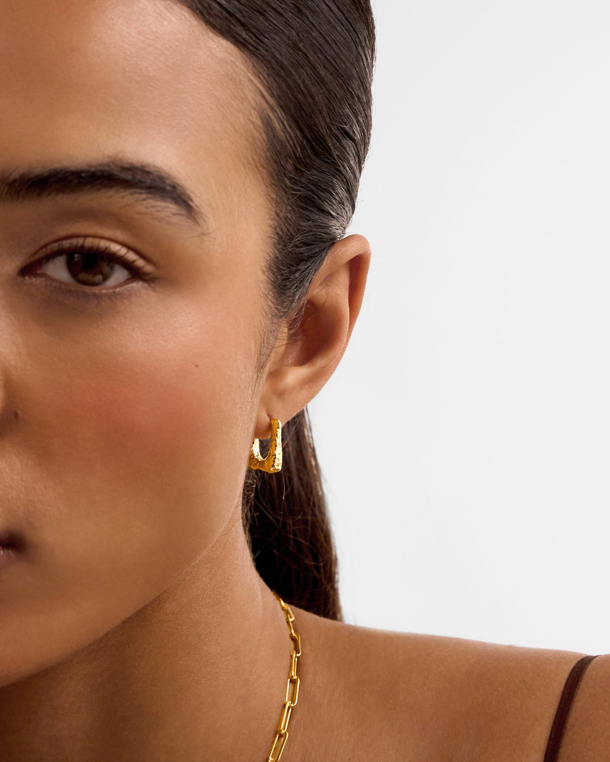 Luxe Lock Waterproof Gold Hoop Earrings