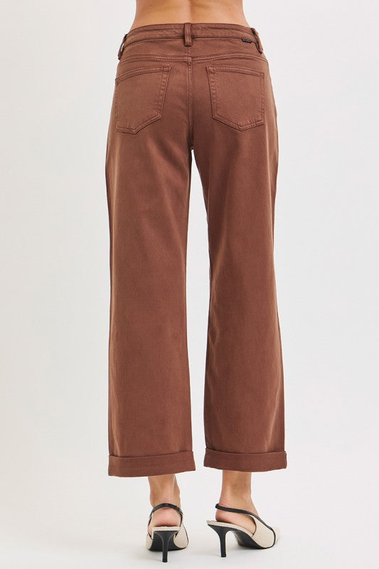 Mid Rise Barrel Jean - Cocoa
