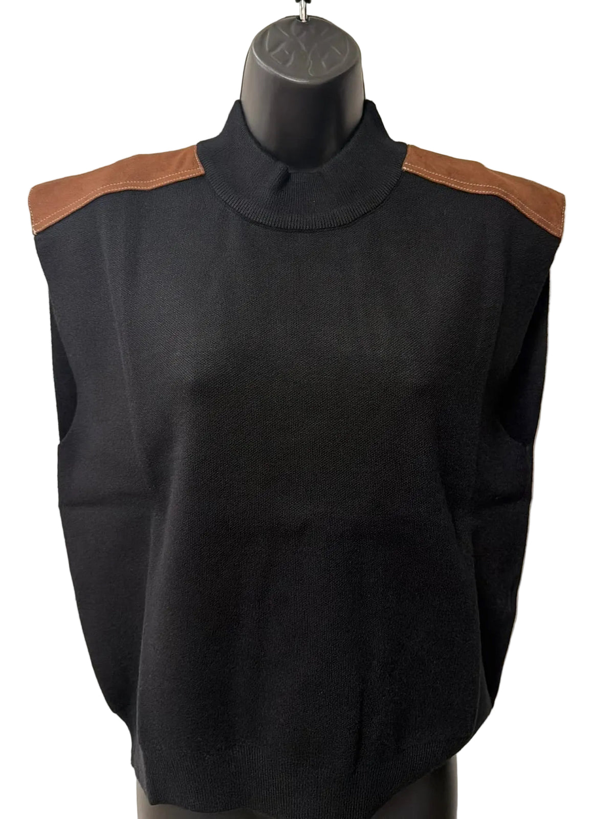 Turtleneck With Suede Detail