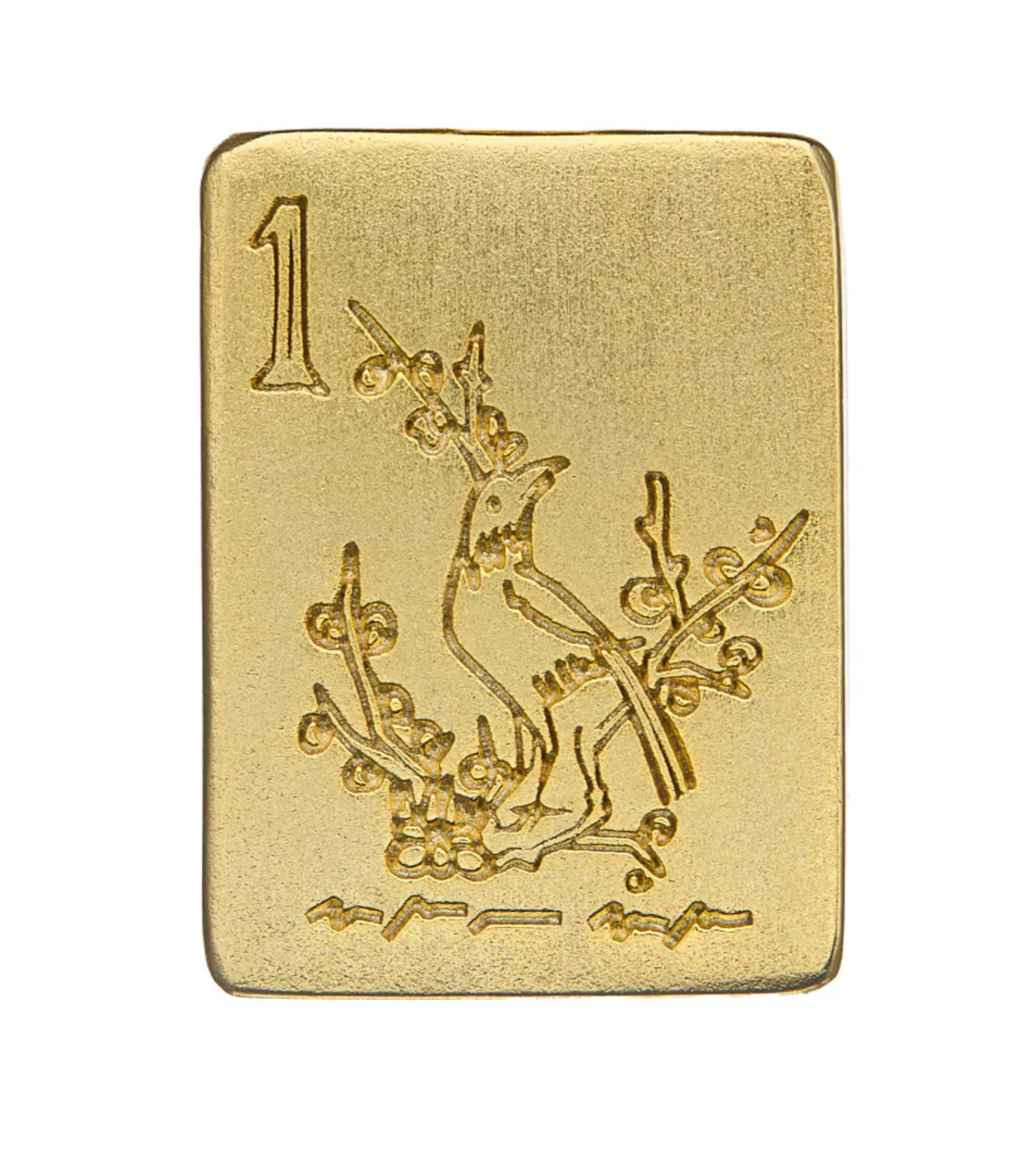 Bam Bird Mahjong Tile Pearl Necklace