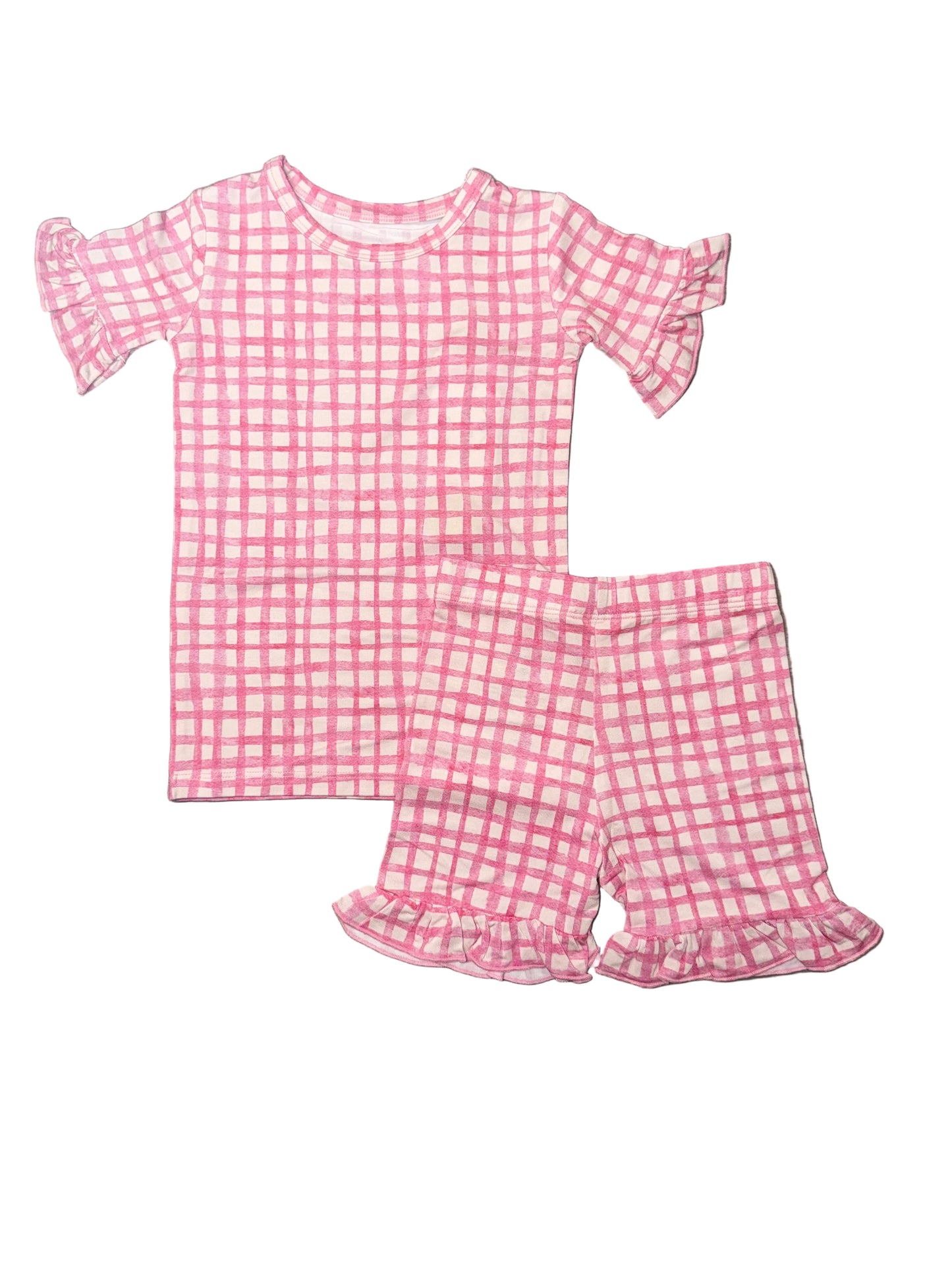 Pink Gingham 2pc Lounge Set