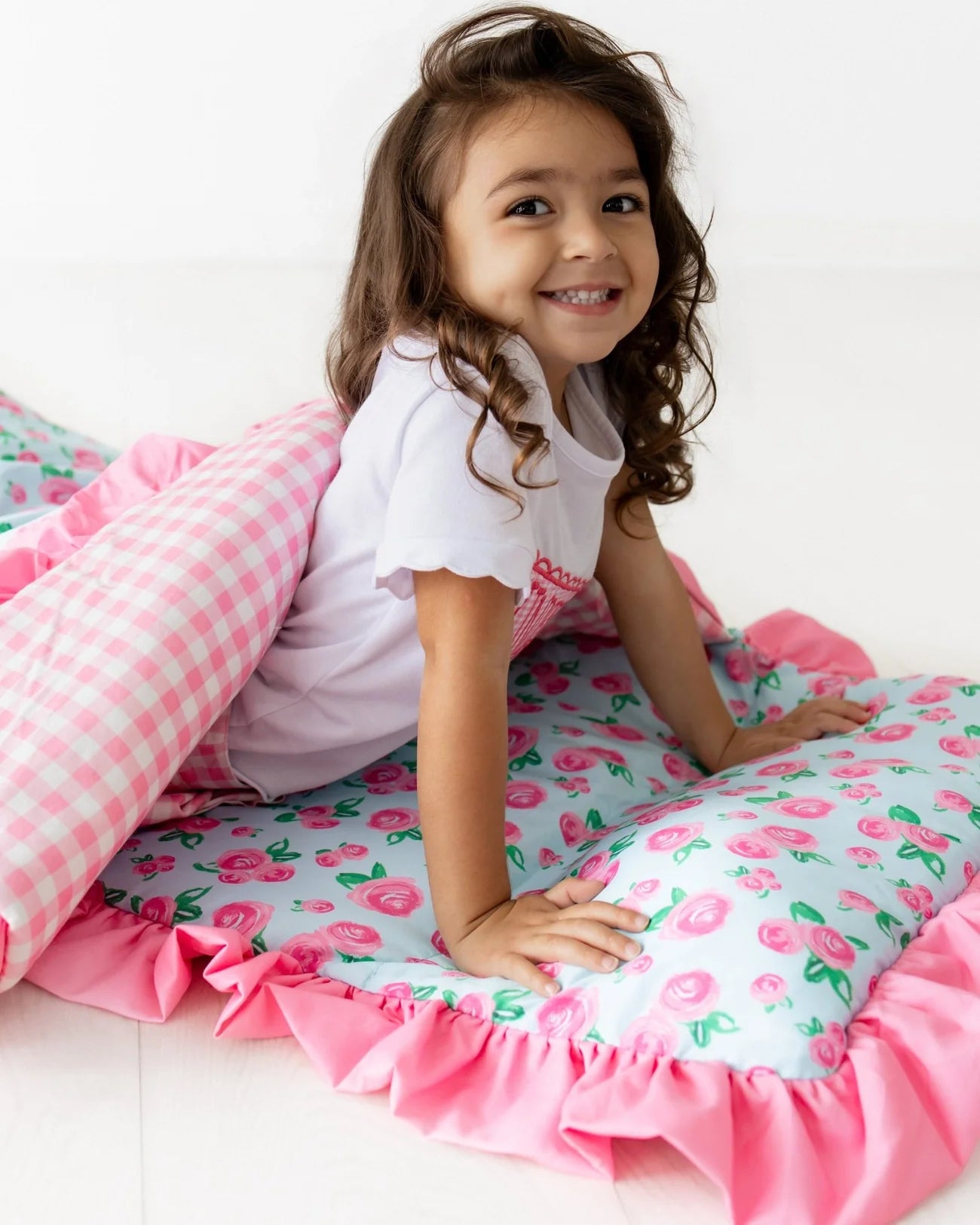 Watercolor Roses Ruffle Nap Mat
