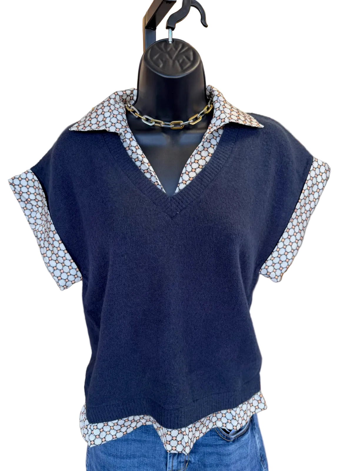 Mixed Media Knit Top