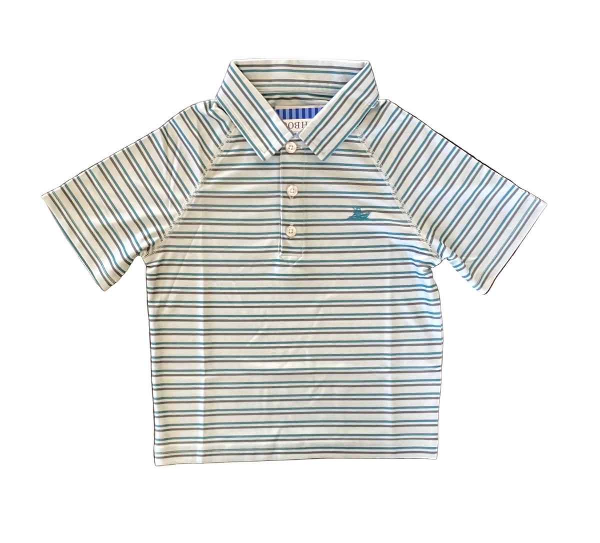 Turquoise/Gray Stripe Polo