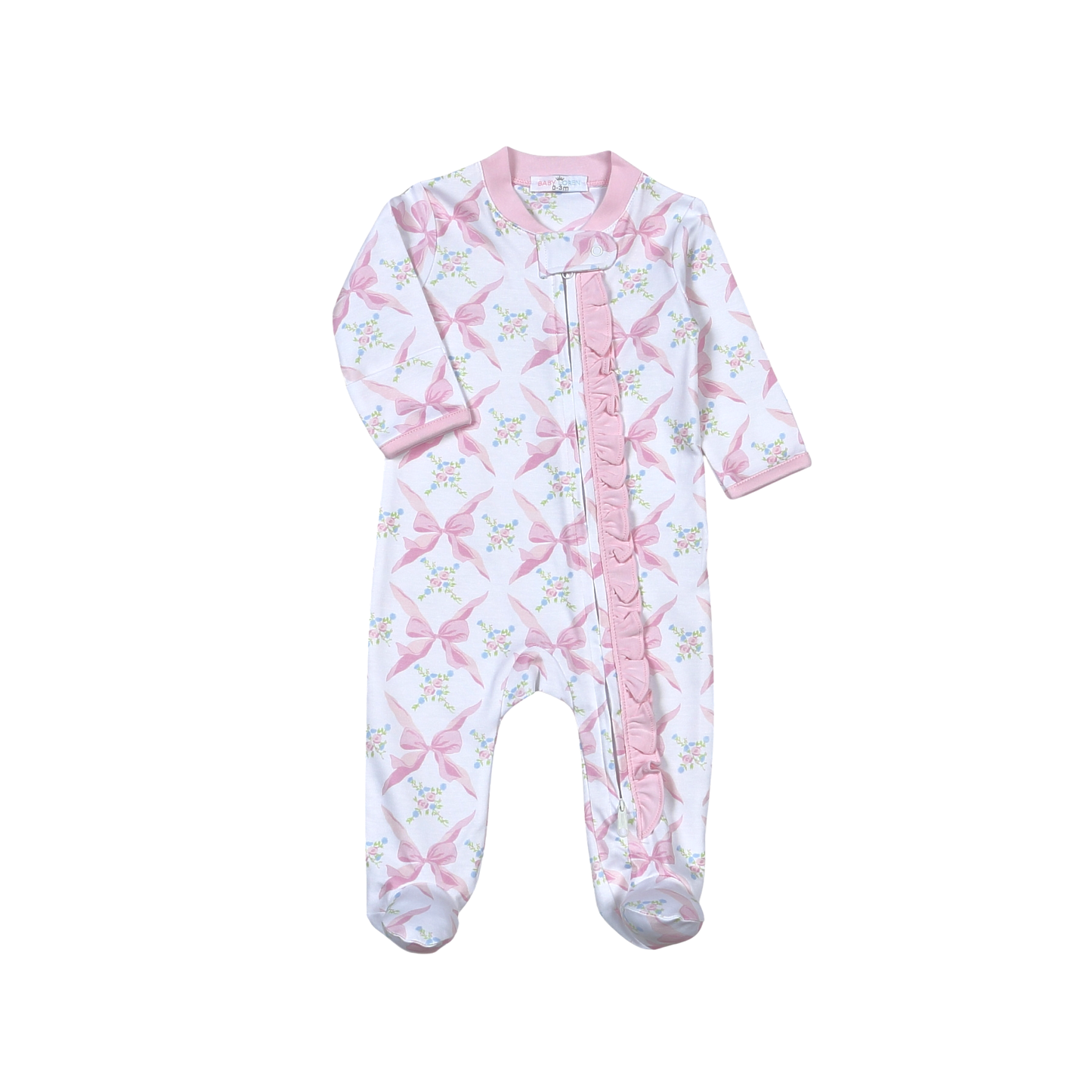 Pink Pima Zipper Footie