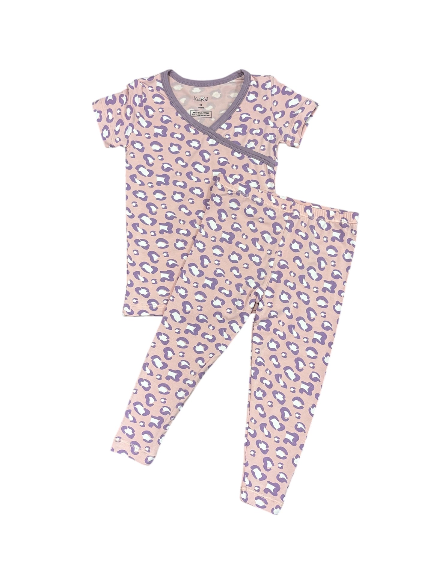 Kimono Pajama Set Baby Rose Cheetah Print