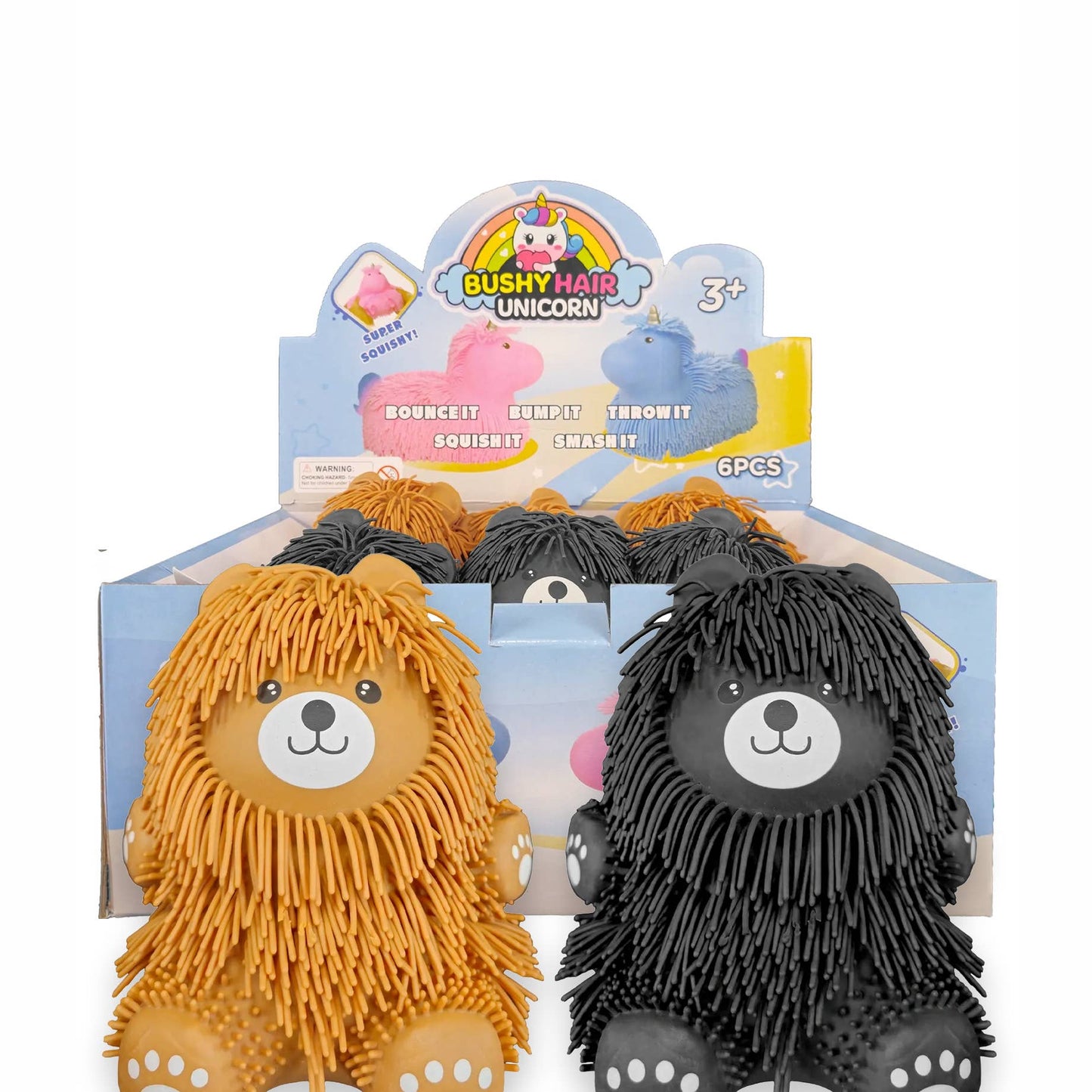 Jumbo Noodle Lion Bear Spiky Puffer Led Squishy