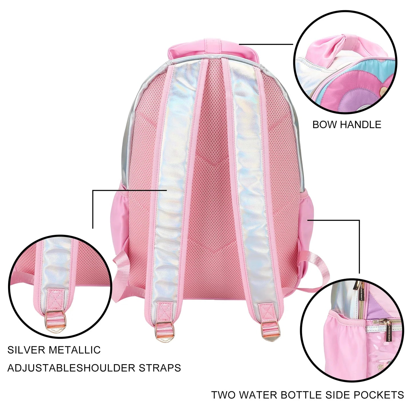 “Taylor” Quilted Confetti Heart Backpack