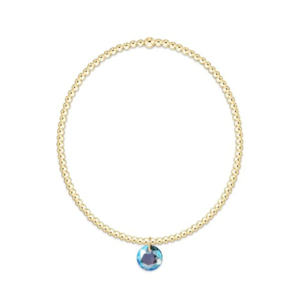 Classic Gold 2mm Bracelet - Reflection Small Charm March