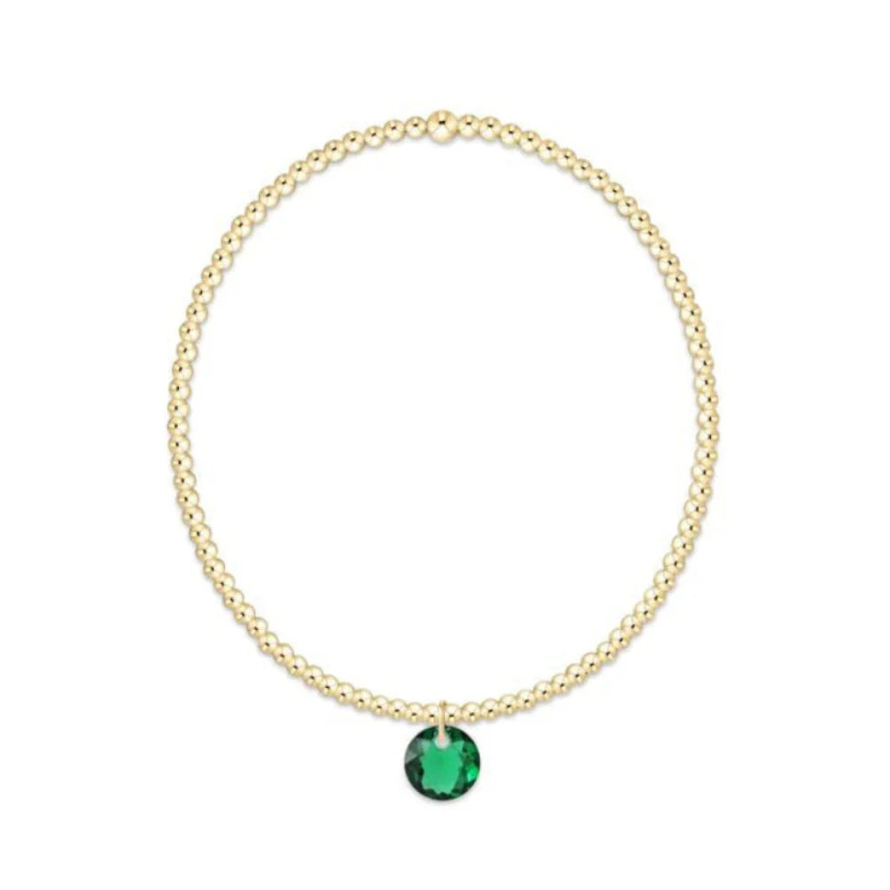 Classic Gold 2mm Bracelet - Reflection Small Charm May