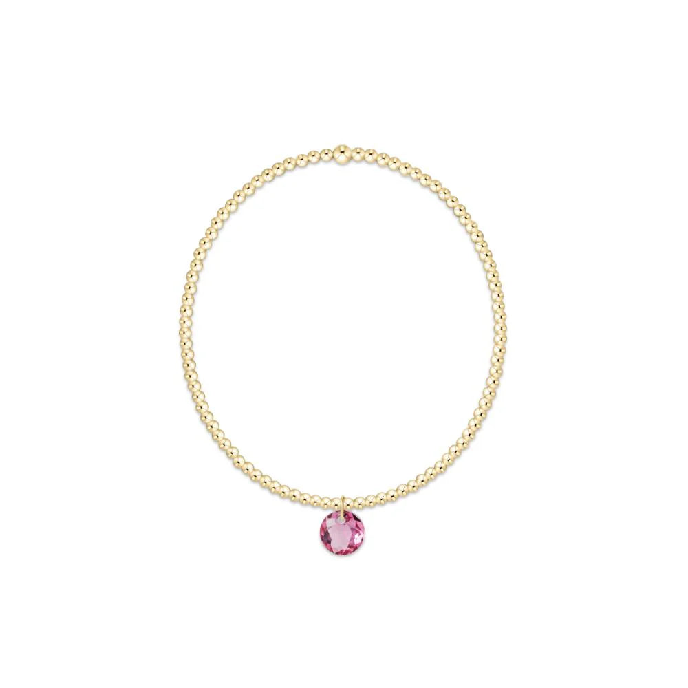 Classic Gold 2mm Bracelet - Reflection Small Charm October