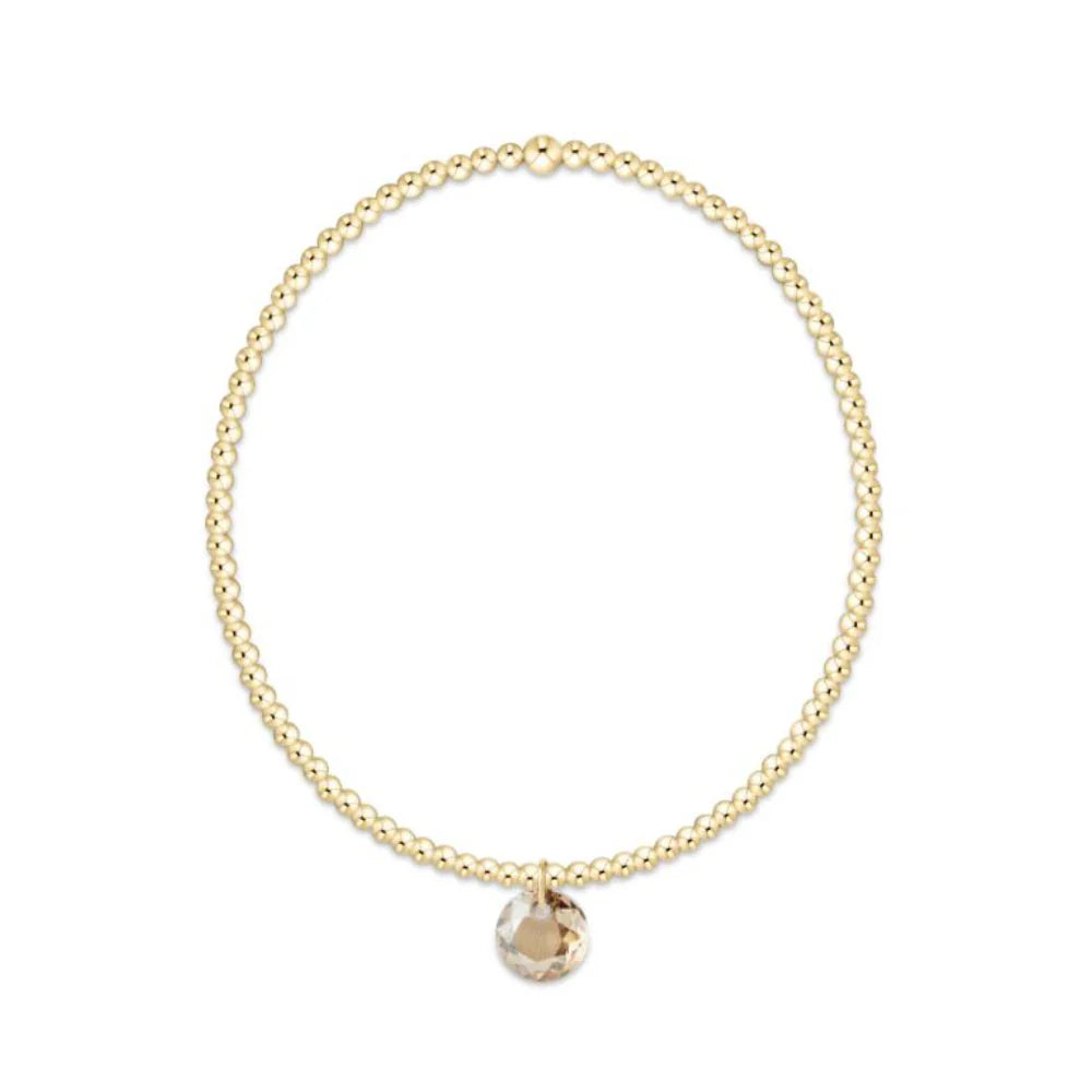 Classic Gold 2mm Bracelet - Reflection Small Charm November