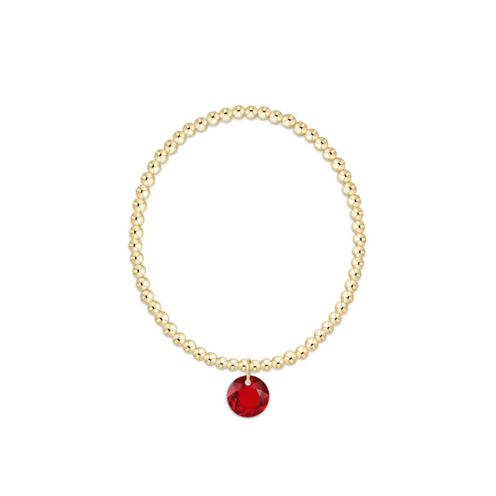 Classic Gold 3mm Bracelet - Reflection Charm January