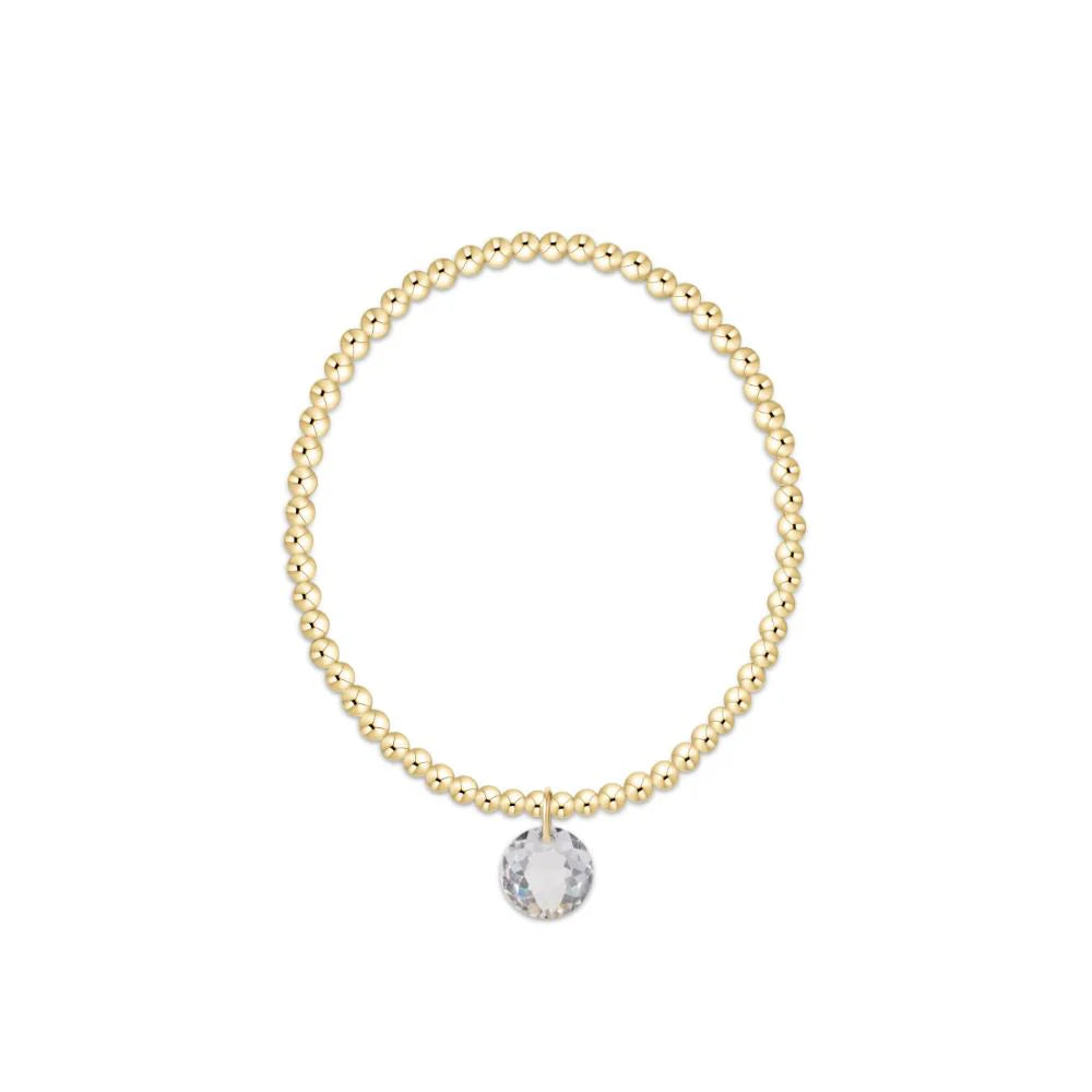 Classic Gold 3mm Bracelet - Reflection Charm April