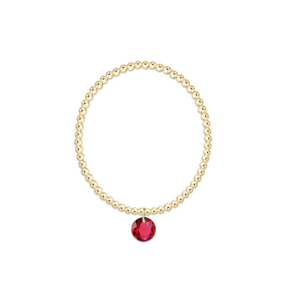 Classic Gold 3mm Bracelet - Reflection Charm July