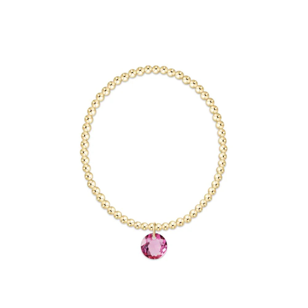 Classic Gold 3mm Bracelet - Reflection Charm October