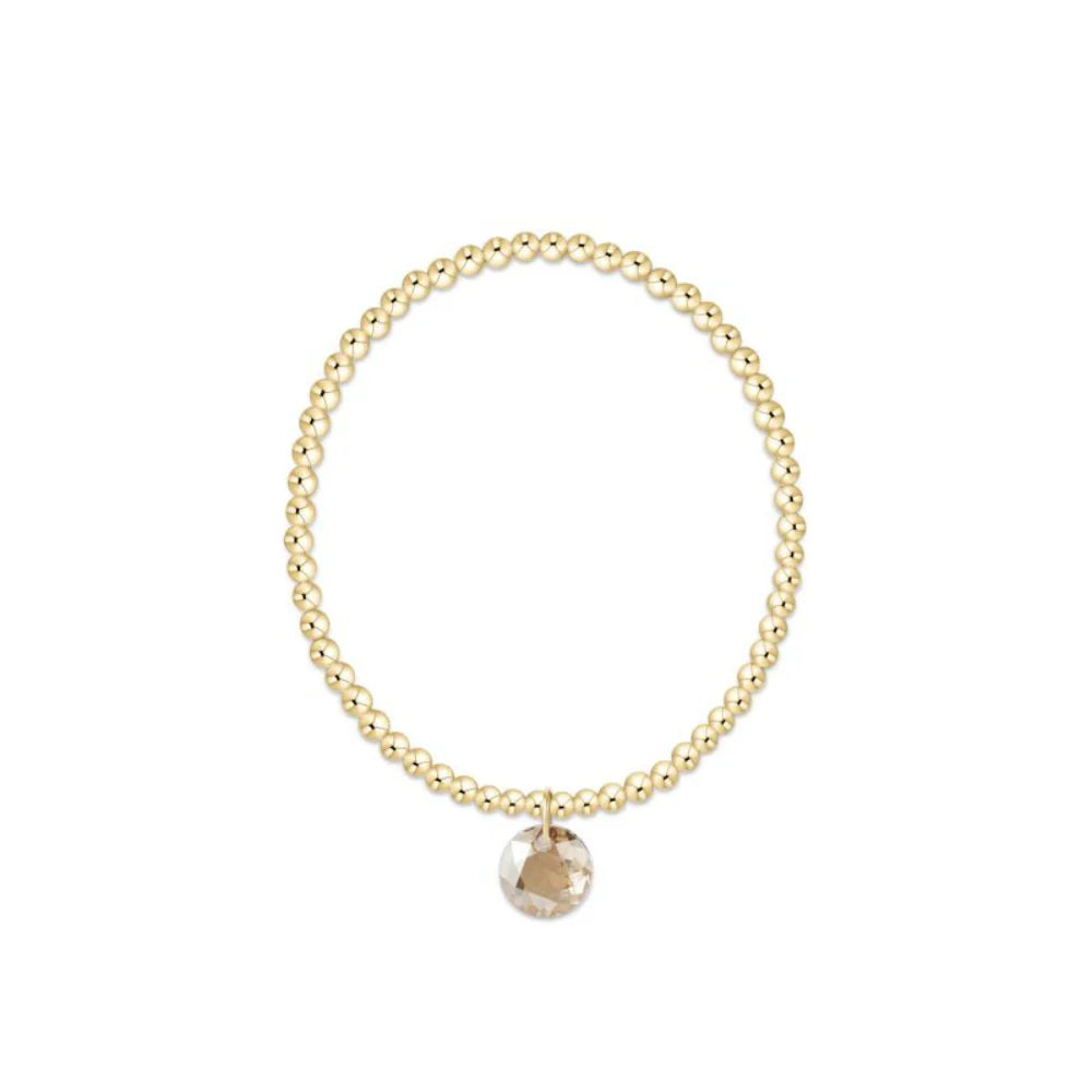 Classic Gold 3mm Bracelet - Reflection Charm November