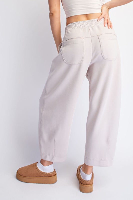 Mocha Cream Cropped Pant Set