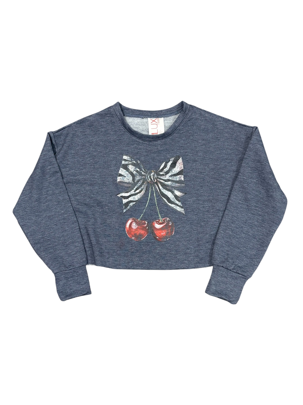 Navy Zebra Bow Sweatshirt