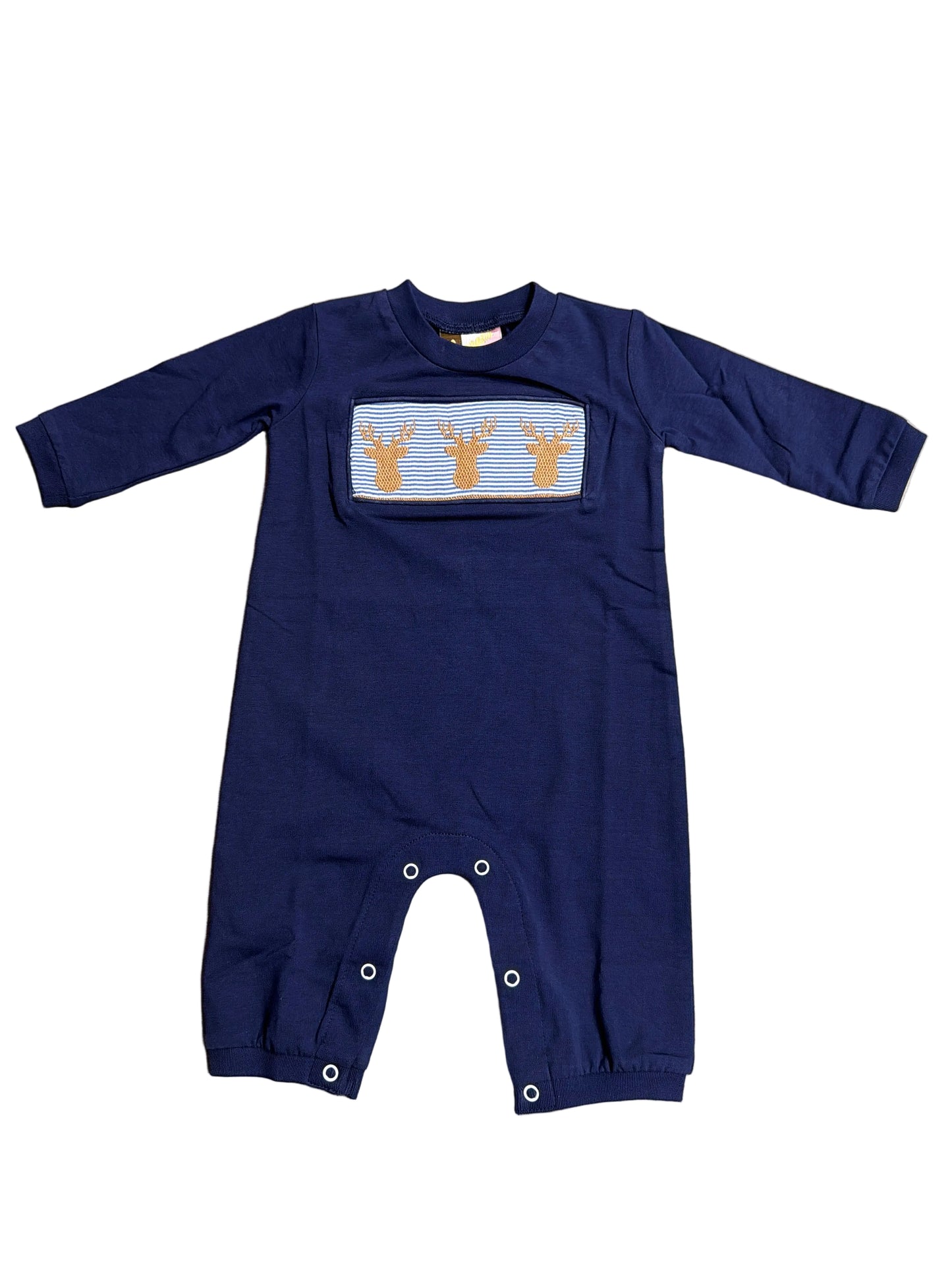 Buck Deer Smocked Romper