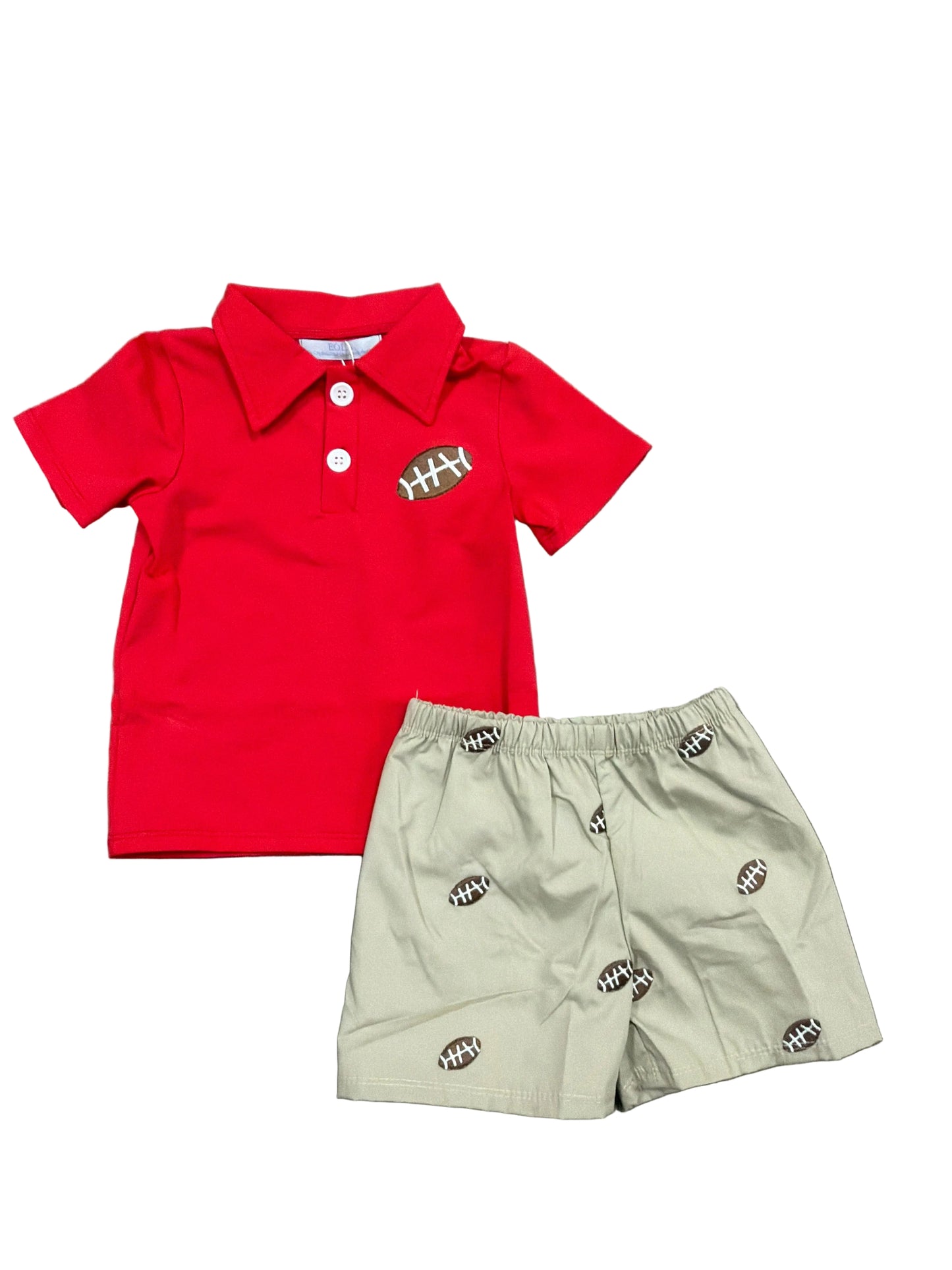 Red Football Short Set
