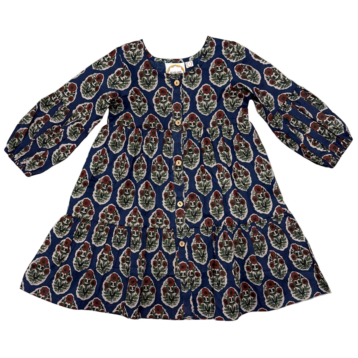Navy Vintage Floral Cotton Dress