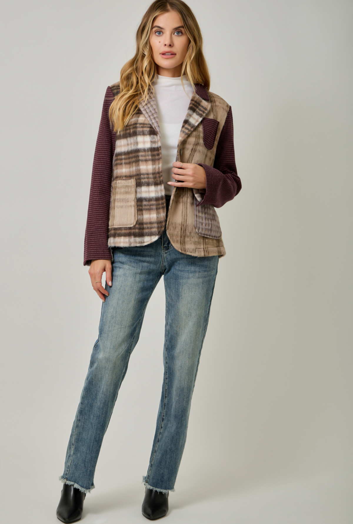 Plaid Mixed Sport Coat
