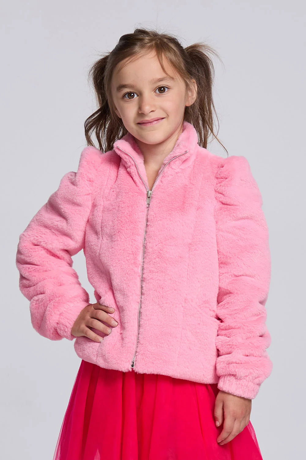 Camelia Girls Puff-Sleeve Jacket
