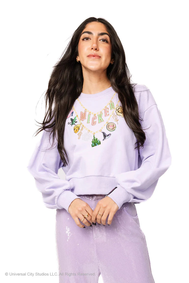 Lavender Wicked Charm Necklace Sweatshirt