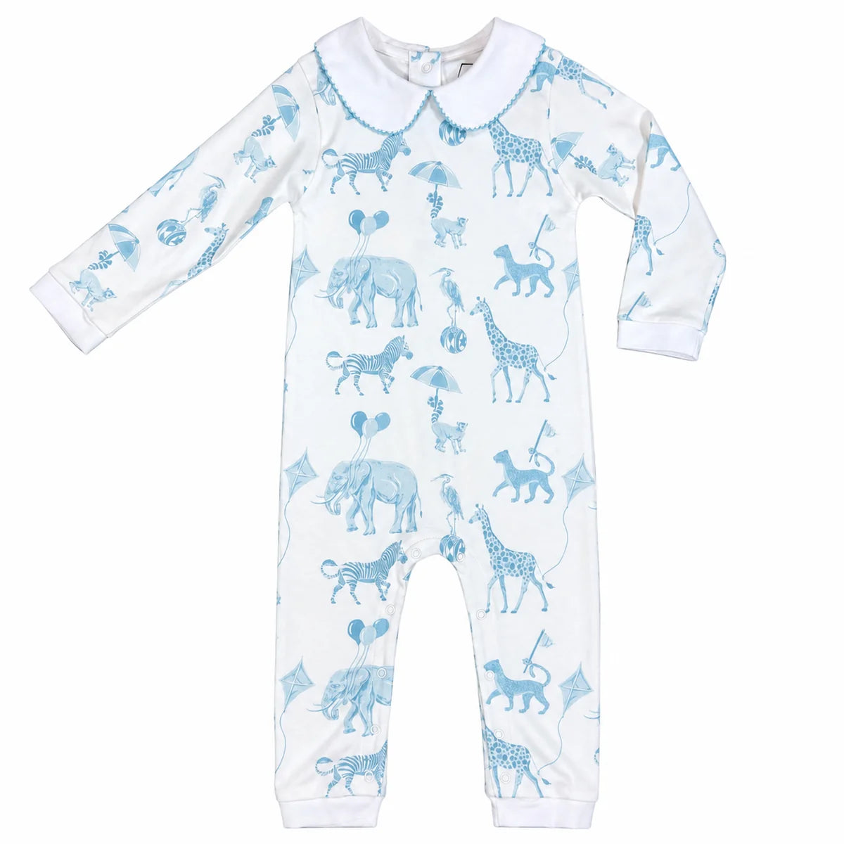 Blue Bubblegum Safari Footless Playsuit