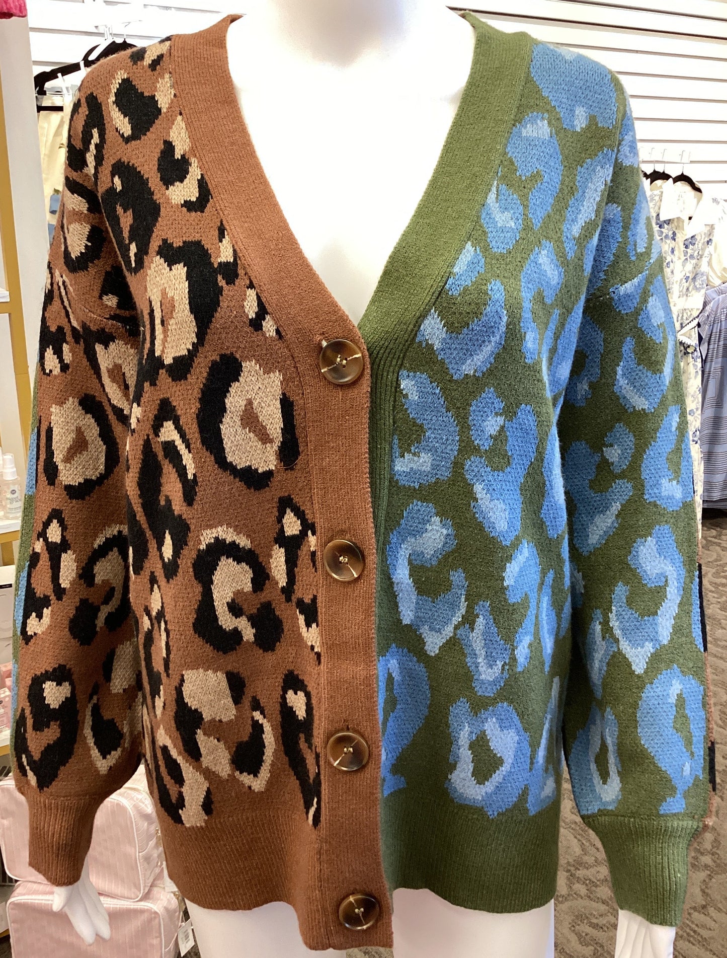 Toasted Sage Two Toned Cardigan