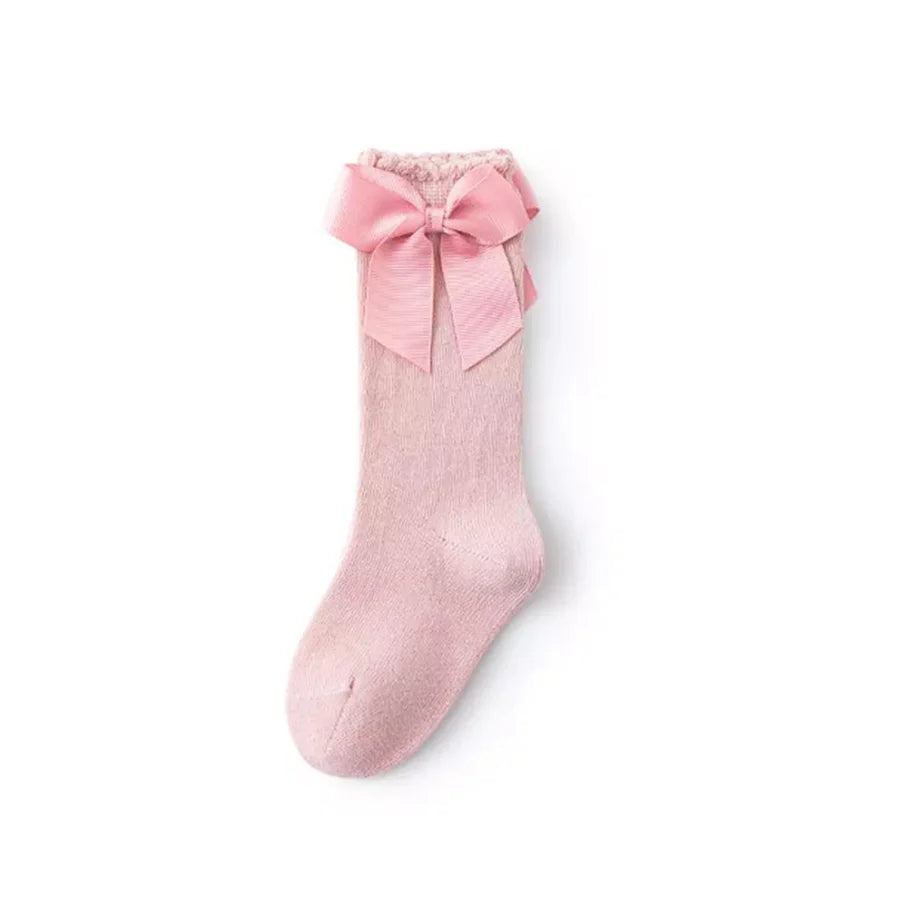 Pink Bow Knee Sock