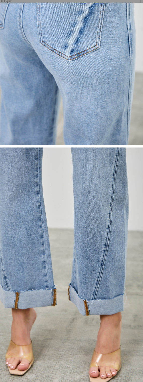 High Rise Straight With Cuff