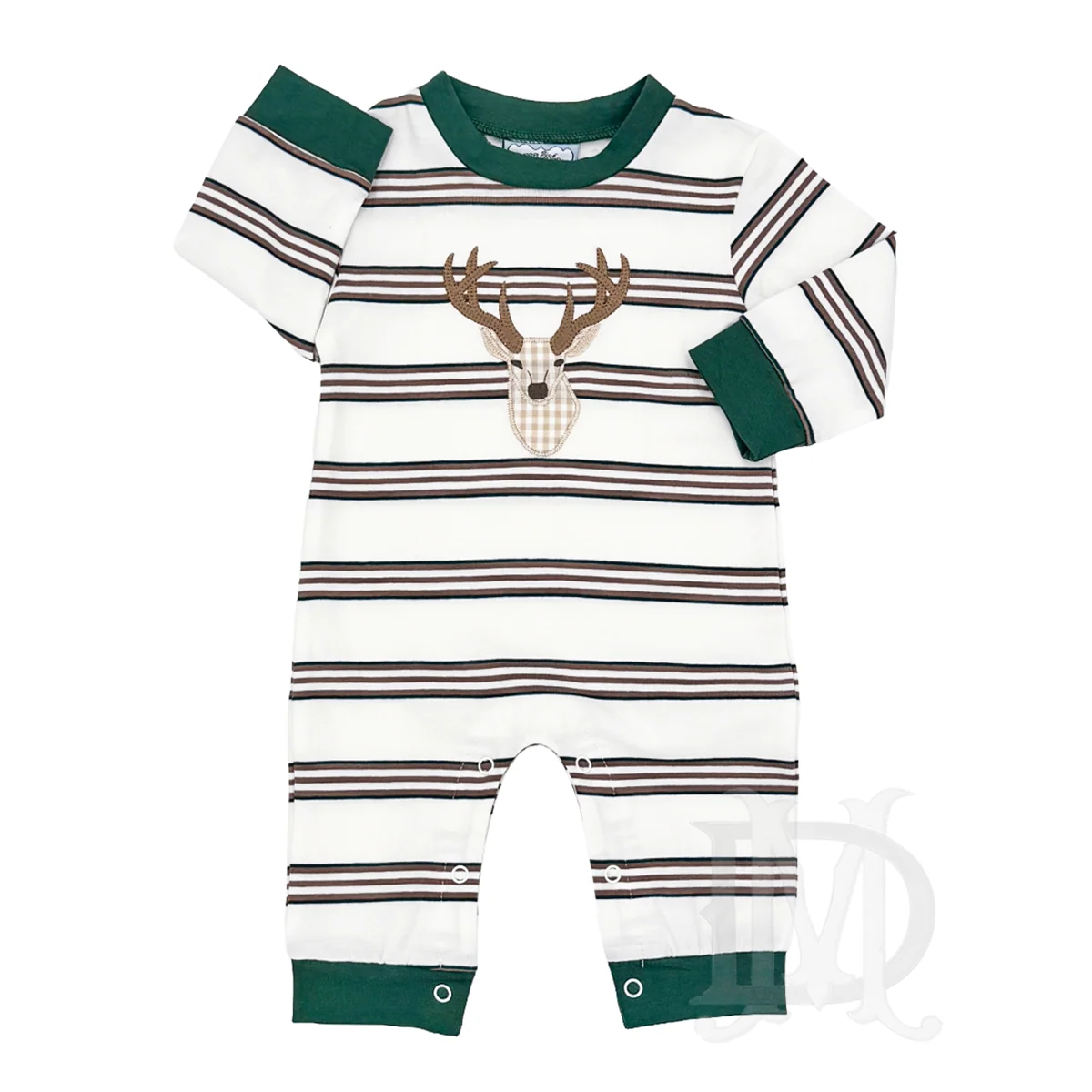 Deer Applique Stripe Romper