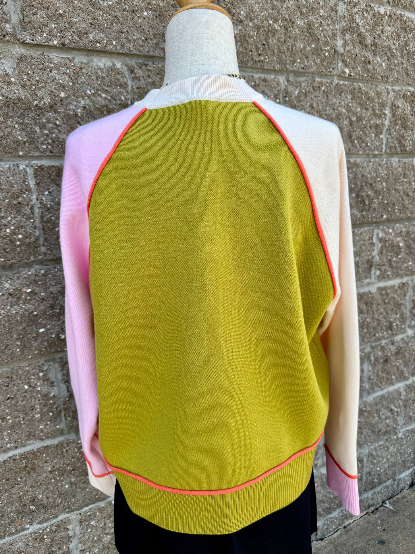 Chloe Green Colorblocked Sweater