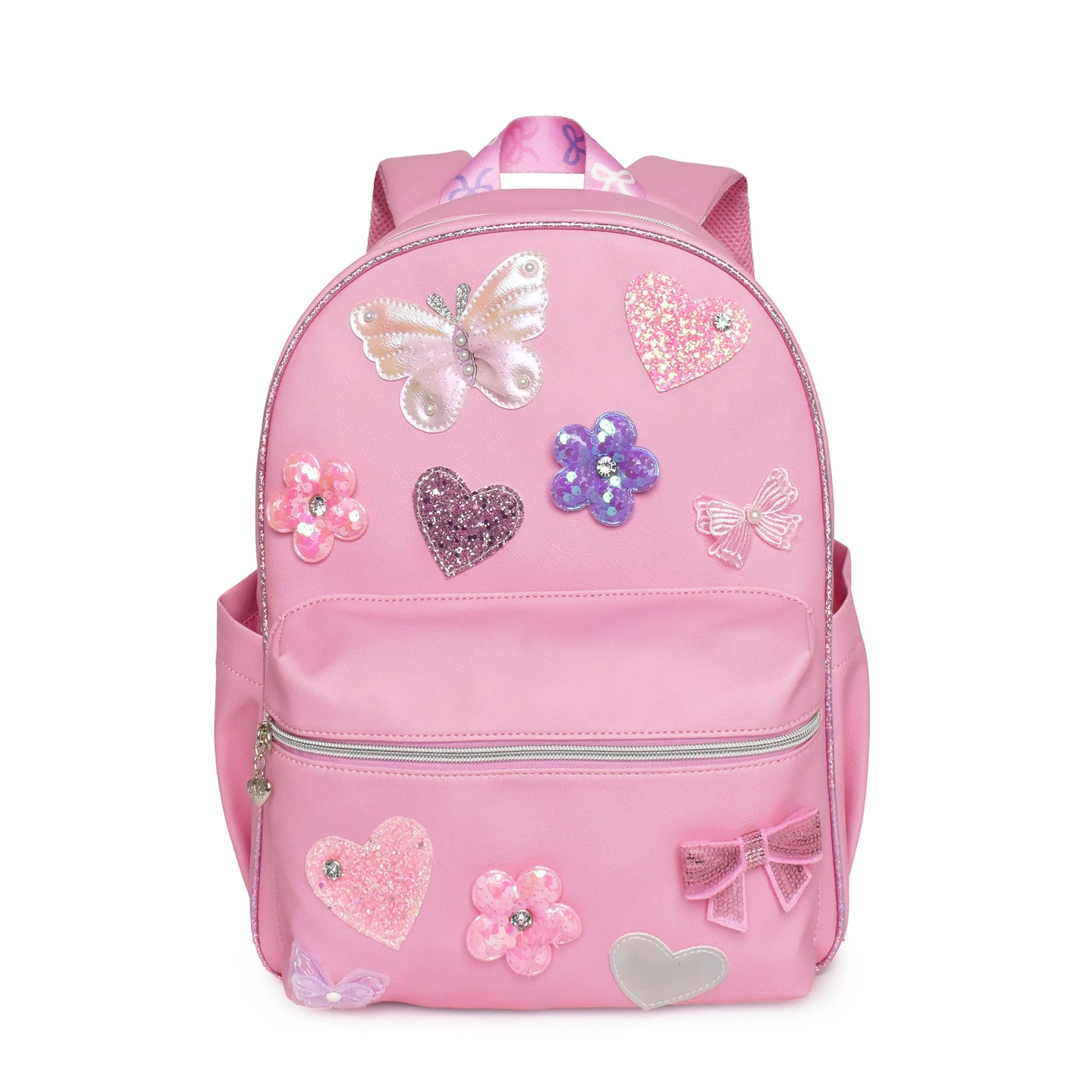 Butterfly, Heart, Daisy, & Bow Patched Large Backpack
