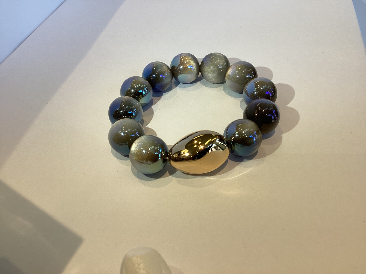 Acrylic Grey Iridescent Bracelet