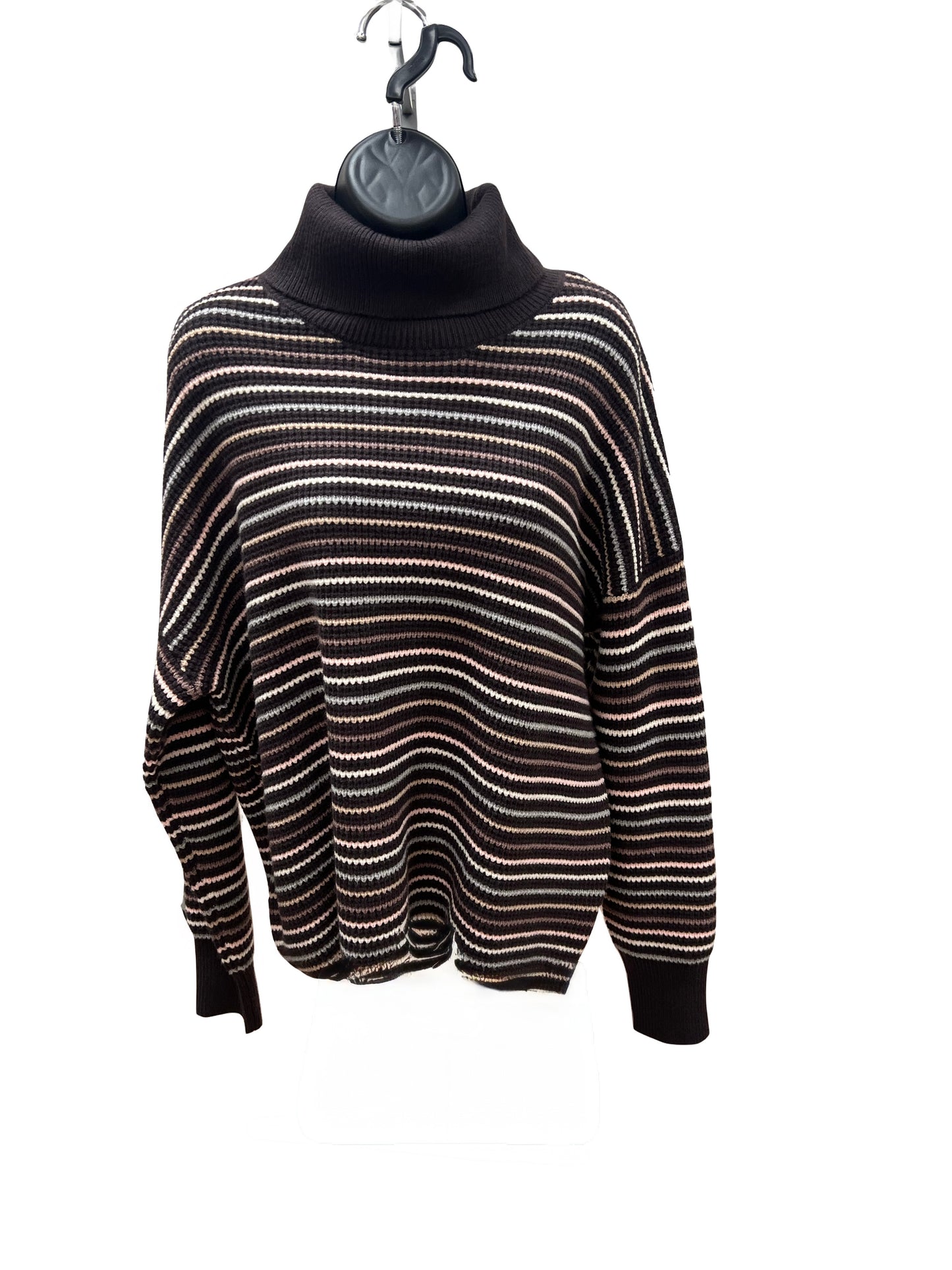 Striped Turtleneck - Brown