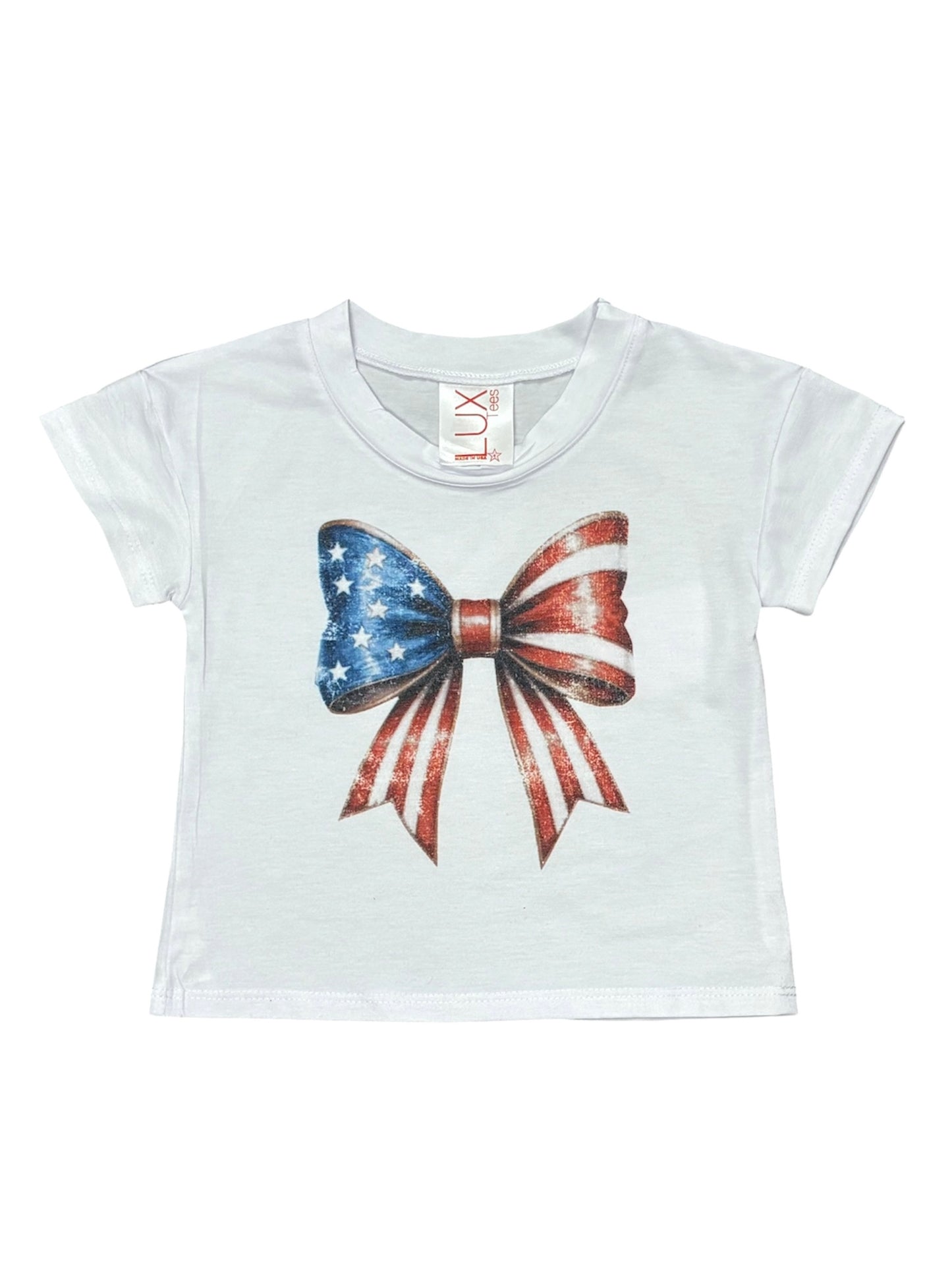 White Americana Bow Tee