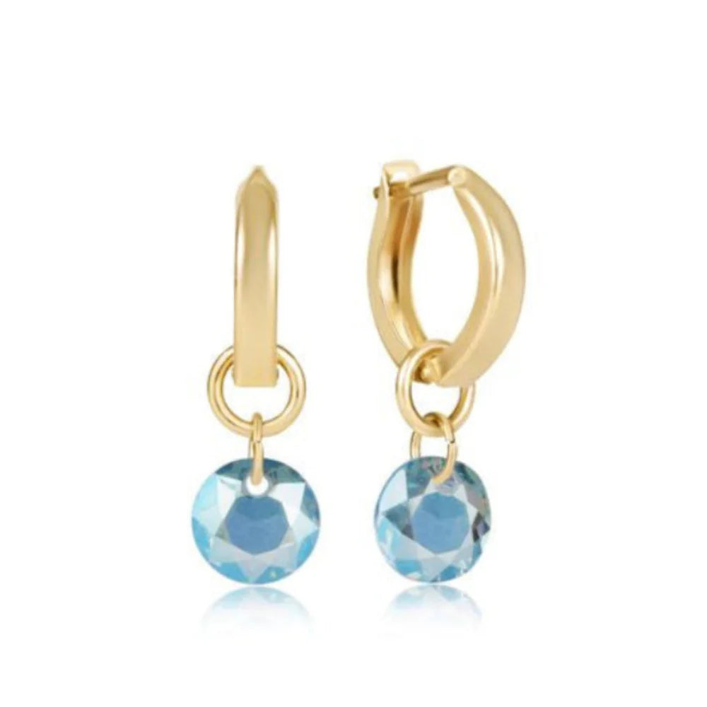 Huggie Gold 0.5" Hoop - Reflection Small Charm March