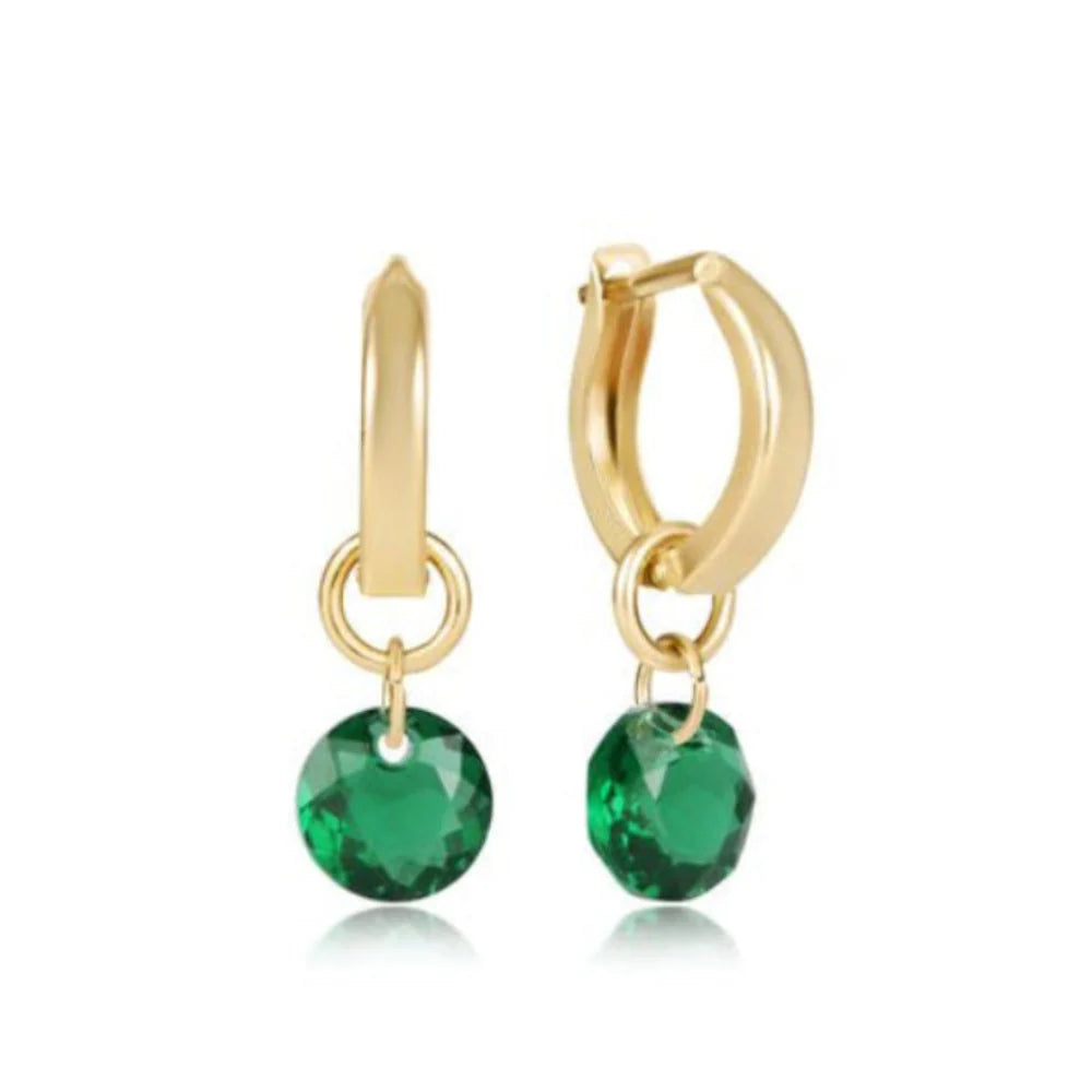 Huggie Gold 0.5" Hoop - Reflection Small Charm May