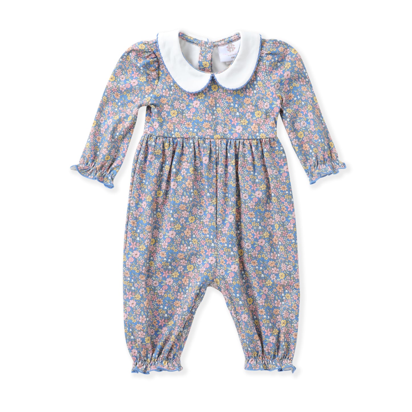 Blue Fall Floral Proper Romper