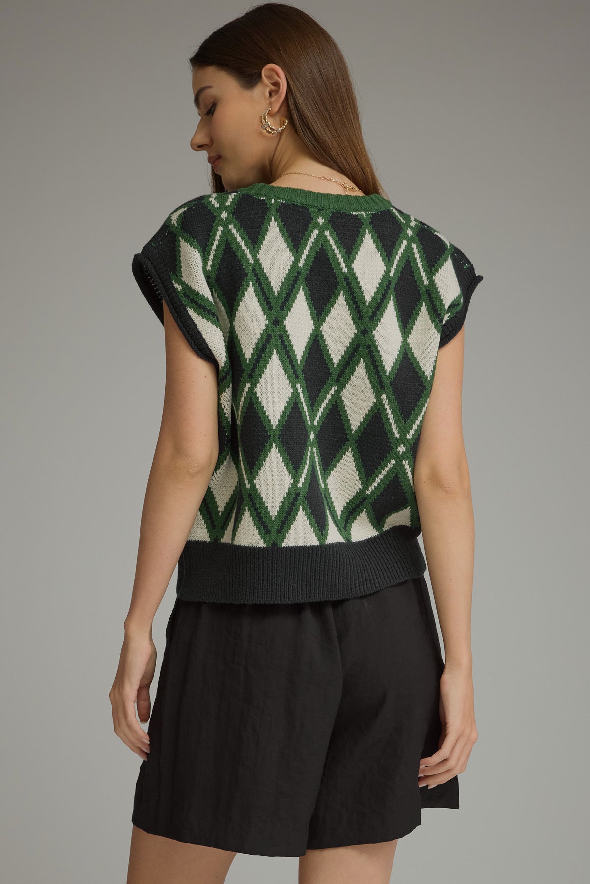 Diamond Knit Top - Green