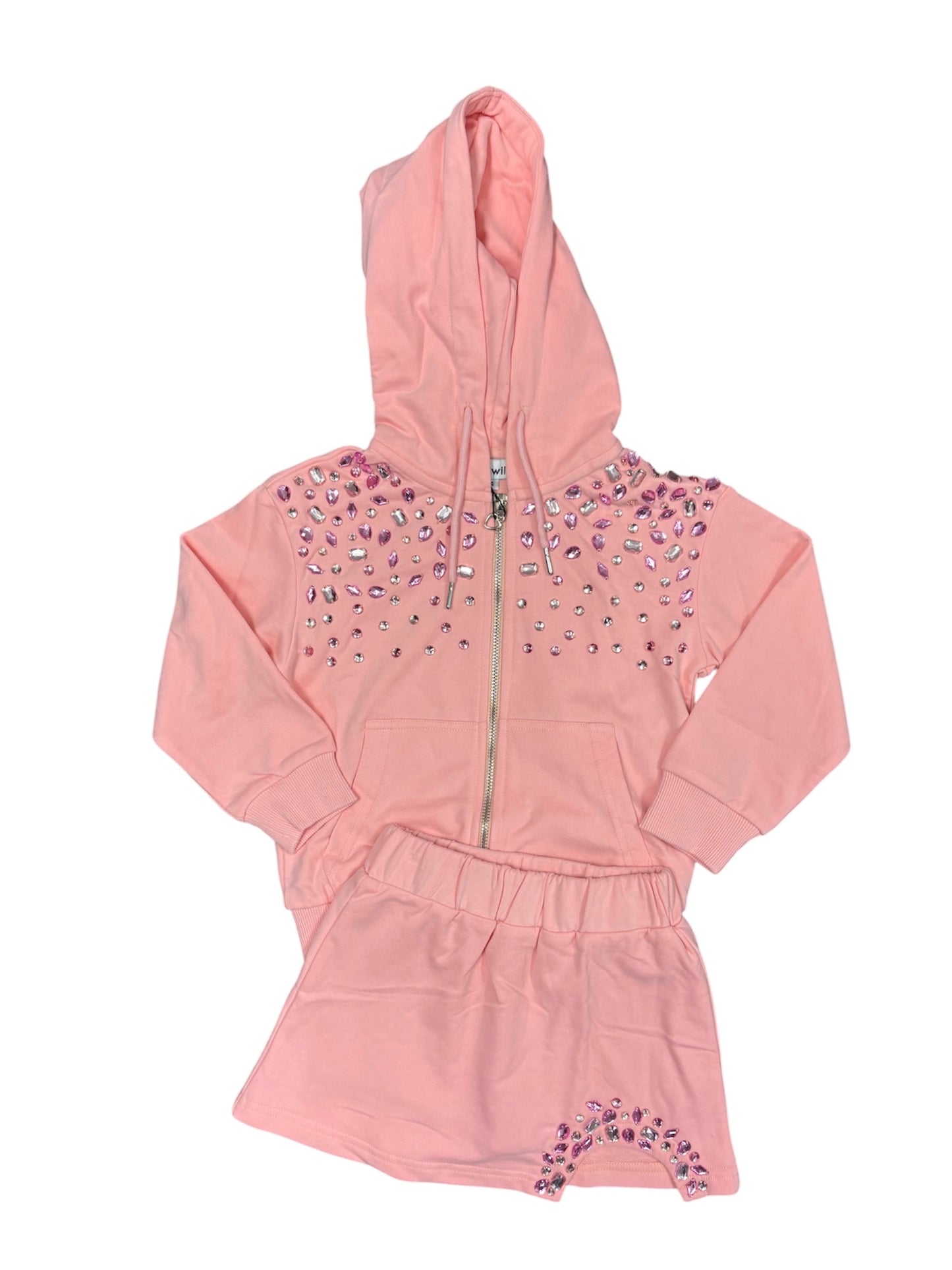 Pink Gem Jacket & Skirt Set