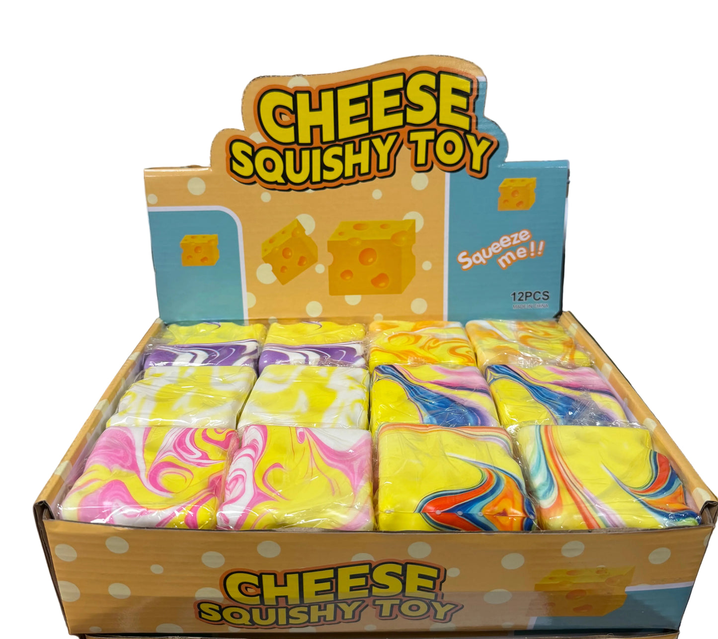 3" Tie-Dye Slow Rise Cheese Squishy
