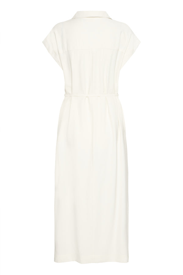 White Button Down Midi Dress