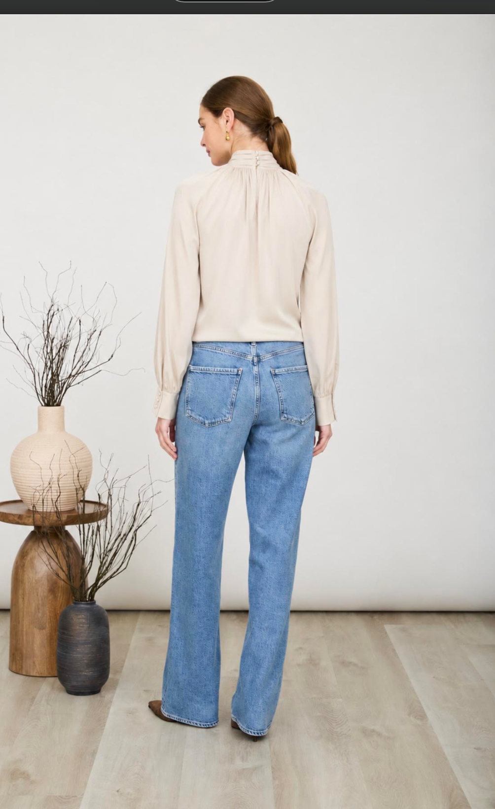 Turtle Neck Long Sleeve Top - Sand